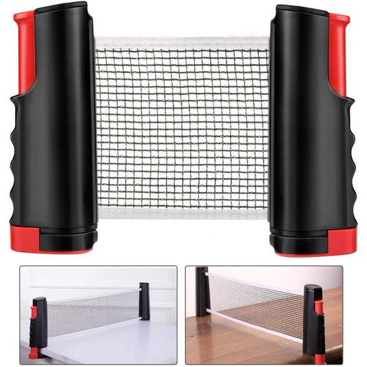 Retractable ping pong net black/red 